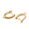 Brass Micro Pave Clear Cubic Zirconia Hoop Earring Finding KK-Z154-08G-2