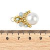 Baking Paint Pearlized Glass Pearl Round Pendants PALLOY-MZ01401-3