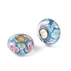 Lampwork & Brass Core European Beads LAMP-P019-01P-10-2