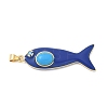 Fish Brass Micro Pave Cubic Zirconia Pendants KK-K408-49G-09-1