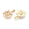 Brass Micro Pave Cubic Zirconia Cup Pearl Peg Bails Pin Pendants KK-T079-06G-2