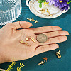 10Pcs Cross with Butterfly Brass Pendants PALLOY-TAC0272-6