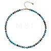 Bohemian 5mm Dyed Natural Imperial Jasper Round Beaded Necklaces for Women MF9684-7-1