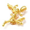 Peach Blossom Flower Natural Dyed White Shell Brooches for Women JEWB-E031-03G-01-2