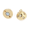 Round Brass Micro Pave Clear Cubic Zirconia Magnetic Clasps KK-C251-12G-2