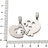 304 Stainless Steel Rhinestone Split Pendants STAS-F368-16P-3