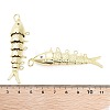 Rack Plating Brass Fish Chandelier Component Links KK-H474-05G-3