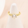 Brass Micro Pave Cubic Zirconia Cuff Rings for Women RJEW-Z113-32G-5