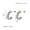 304 Stainless Steel Ring Stud Earrings FP4530-2-3