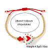 Cinco de Mayo Glass & Brass Beads Braided Bead Bracelets HB3045-5-3