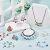 70Pcs 7 Colors Crackle Glass Pendants PALLOY-TADJ00019-5