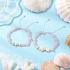 2Pcs Natural Rose Quartz Chip Braided Bead Bracelets BJEW-JB11541-02-1