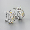 Brass Clear Cubic Zirconia Hoop Earrings WGCB859-02-1
