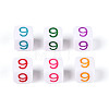 Opaque Acrylic European Large Hole Beads SACR-N020-01A-10-2