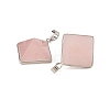 Natural Rose Quartz Pendants G-H359-03P-02-3