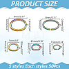 250Pcs 5 Styles Ion Plating(IP) 304 Stainless Steel Jump Rings STAS-WR0001-48-2