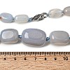 Dyed Natural Agate Cuboid Graduated Beaded Necklaces with Alloy Clasps NJEW-C113-01D-5
