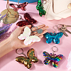 8Pcs 8 Colors Reflective Sequin Butterfly Pendant Keychain KEYC-TA0001-19-11