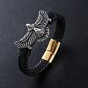 Punk Braided PU Leather Cord Bracelets VE5934-2-1