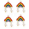Natural Cultured Freshwater Pearl & Glass MIYUKI Seed Beaded Pendants PALLOY-MZ01409-1