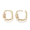 Brass Micro Pave Clear Cubic Zirconia Huggie Hoop Earrings EJEW-I251-03G-2