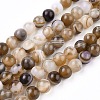Natural Striped Agate/Banded Agate Bead Strands G-K166-13-6mm-02-2