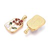 304 Stainless Steel Rhinestone & Enamel & ABS Imitation Pearl Pendants STAS-T072-86A-G-2