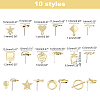 40Pcs 10 Style Alloy Stud Earring Findings FIND-CA0003-27-2