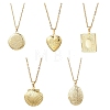 Brass Locket Pendant Necklaces NJEW-JN05906-2