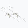Brass Micro Pave Clear Cubic Zirconia Ear Wrap Crawler Hook Earrings EJEW-J101-16P-2