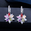 Brass Cubic Zirconia Hoop Earrings WGBE890-05-2