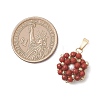 Natural Red Jasper Faceted Round Cluster Flower Pendants PALLOY-MZ01197-01-2