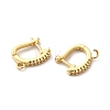 Brass Micro Pave Clear Cubic Zirconia Hoop Earring Findings ZIRC-Q201-17G-2