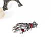 Halloween Theme Rhinestone Skull Hand Brooch Pin HAWE-PW0001-189-2