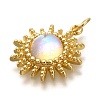 Rack Plating Brass Micro Pave Cubic Zirconia Pendants KK-I720-59G-1-2