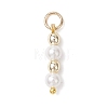 Shell Pearl with Synthetic Non-magnetic Hematite Round Bead Pendants PALLOY-JF04715-2