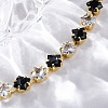 Brass Rhombus Cubic Zirconia Cup Chain Necklaces for Women NJEW-U033-01G-03-3