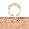 Brass Micro Pave Cubic Zirconia Cuff Open Rings RJEW-F204-01G-4