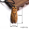 Natural Tiger Eye Cicada Pendant Necklace for Men PW-WG9230E-03-1