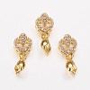 Long-Lasting Plated Brass Micro Pave Cubic Zirconia Ice Pick Pinch Bails ZIRC-F069-21G-1