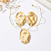 Iron Hammered Oval Statement Choker Necklaces & Earring Set for Women WG6F5B0-01-1
