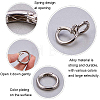 Unicraftale Ring Smooth 304 Stainless Steel Spring Gate Rings STAS-UN0007-25P-5