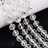 Ombre Effect Dyed Transparent Crackle Glass Beads Strands GLAA-Q111-10MM-08-1