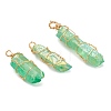 Electroplated Natural Quartz Crystal Pendants PALLOY-JF00614-1