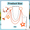Acrylic Star Charm Iron Chain Bag Decorative Chains HJEW-OC00295-2