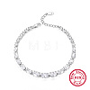 Rhodium Plated 925 Sterling Silver Link Chain Bracelet XB8775-1