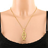 201 Stainless Steel Jesus Fish with Cross Pendant Necklaces FS-WG1CE2F-01-2