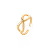 Ion Plating(IP) 304 Stainless Steel Open Infinity Hollow Cuff Ring for Women RJEW-S405-198G-3