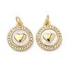 Brass Micro Pave Cubic Zirconia Pendants KK-A282-01G-02-1