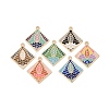 Rack Plating Alloy Enamel Pendants FIND-I038-04-1